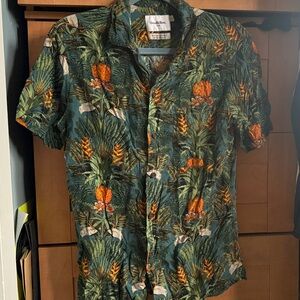 Goodfellow & Co Green Tropical Print Shirt